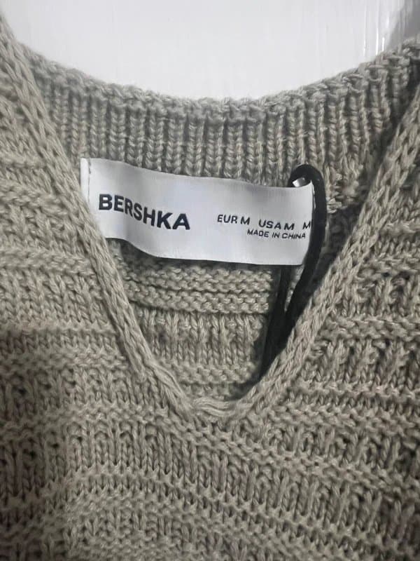 Bershka Sage green crochet style top