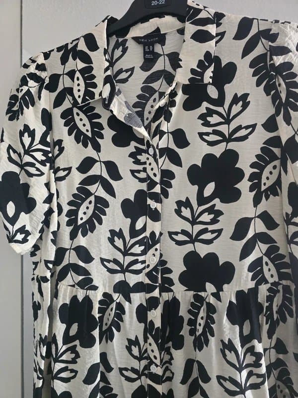 New Look Black and white ladies shirt dress