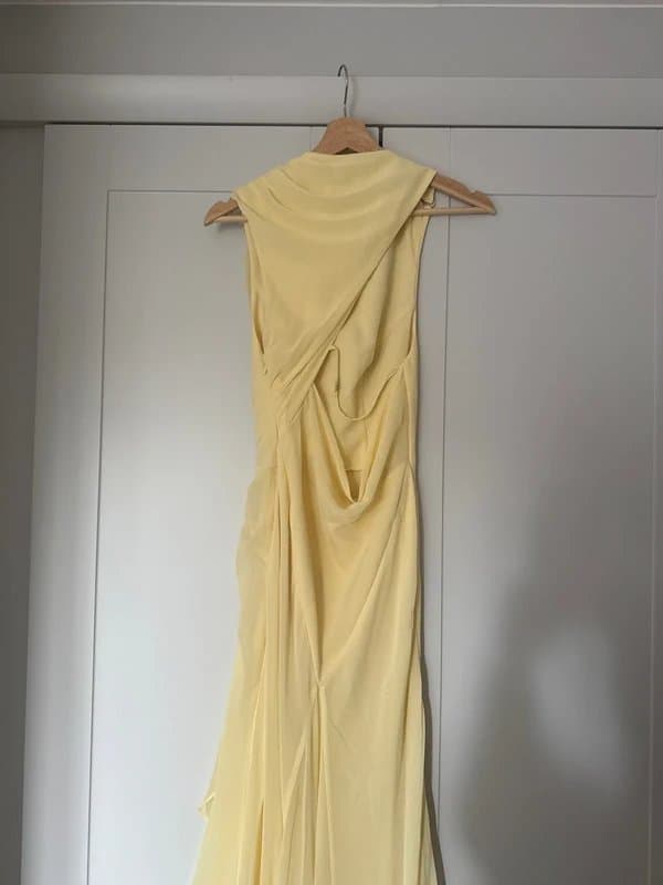 ASOS Butter yellow chiffon backless dress