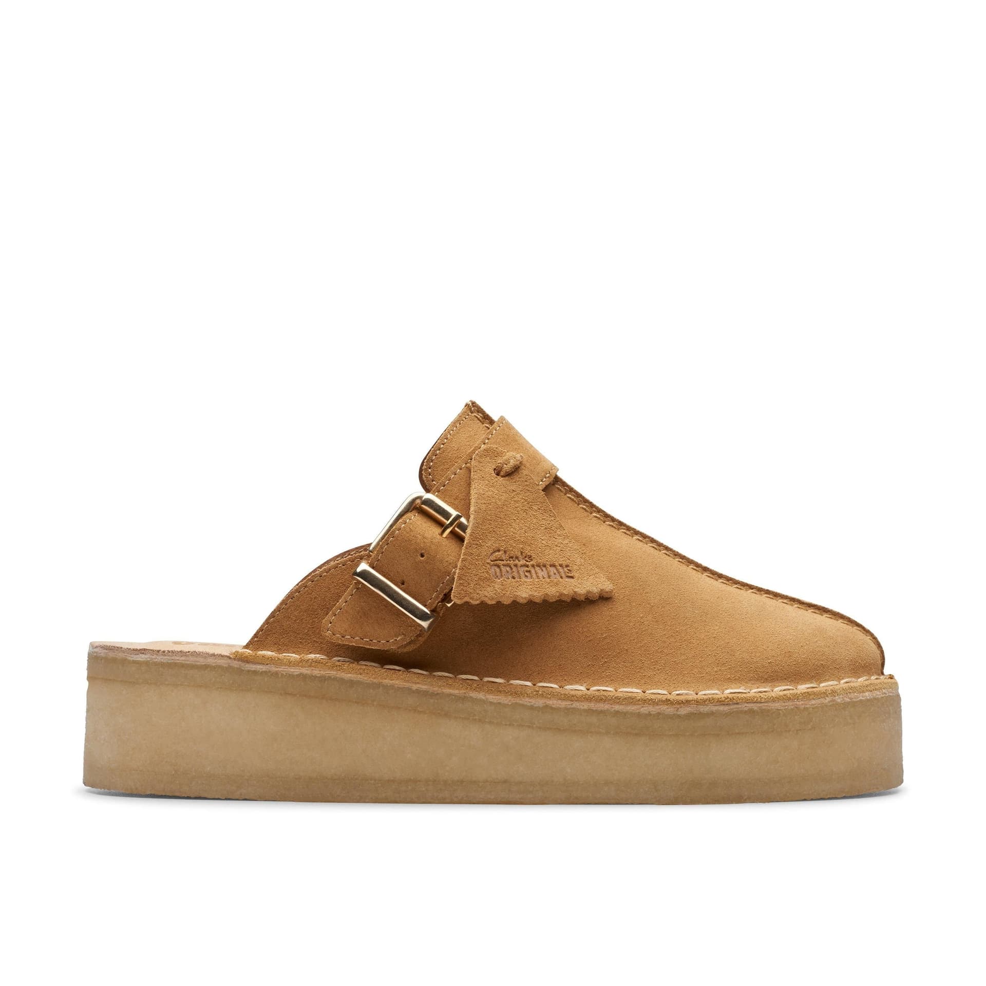 Clarks Clarks Women's Trek Wedge Mule Mid Tan Suede Mules in Brown