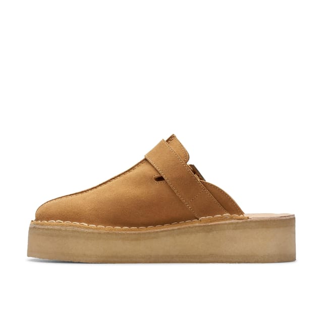 Clarks Clarks Women's Trek Wedge Mule Mid Tan Suede Mules in Brown - 2