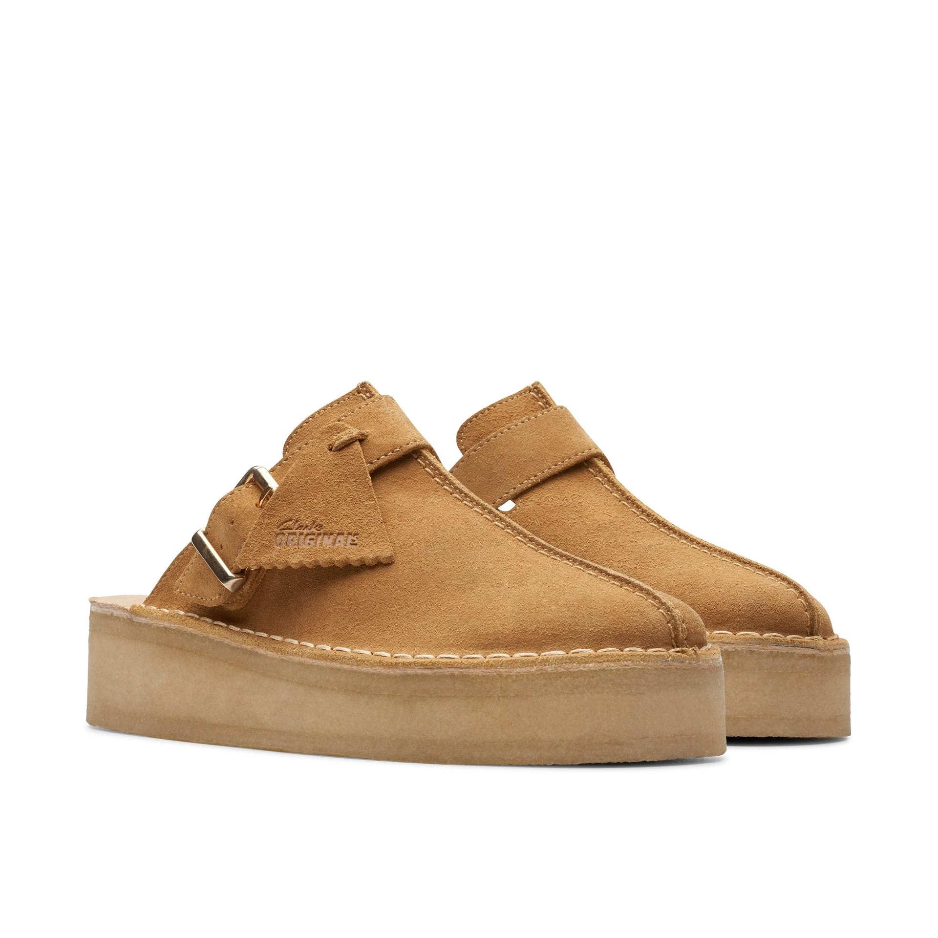 Clarks Clarks Women's Trek Wedge Mule Mid Tan Suede Mules in Brown - 4