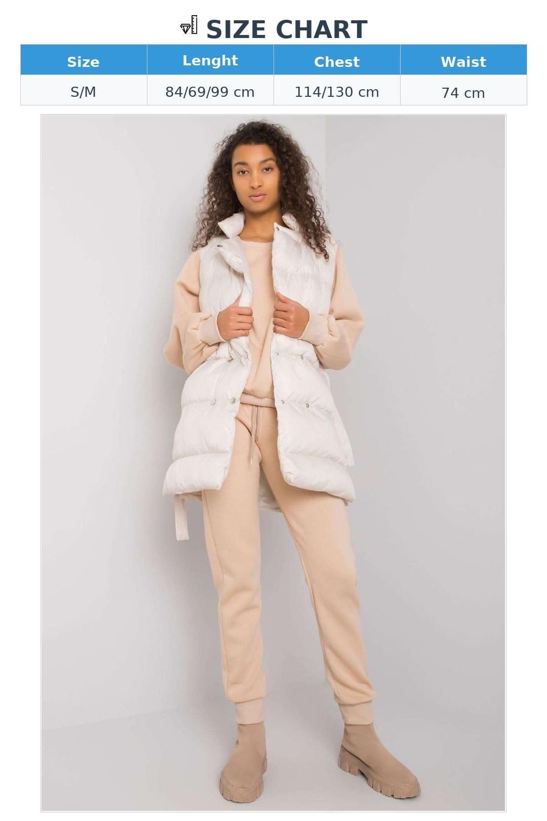 Love Lace Love Lace Women's Down Vest Sweatshirt Sweatpants Set Style 160800 in Beige - 4