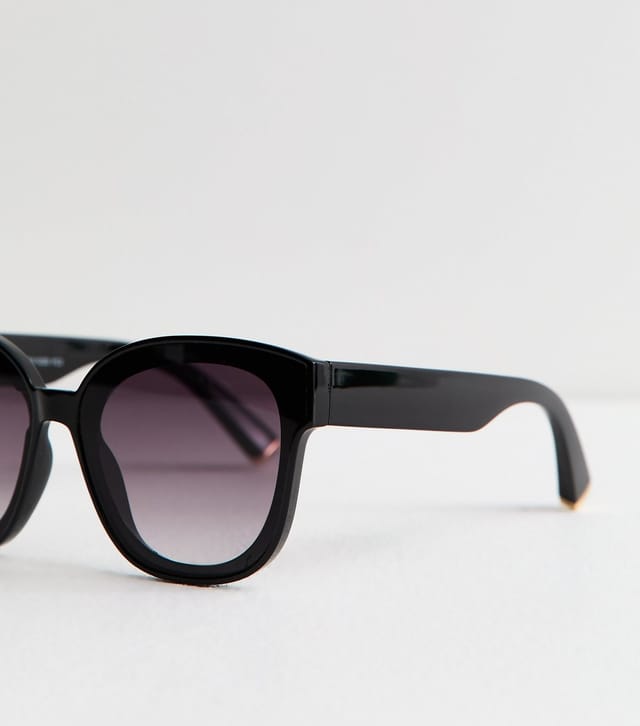 New Look Black Preppy Oversized Overlay Sunglasses New Look - 3