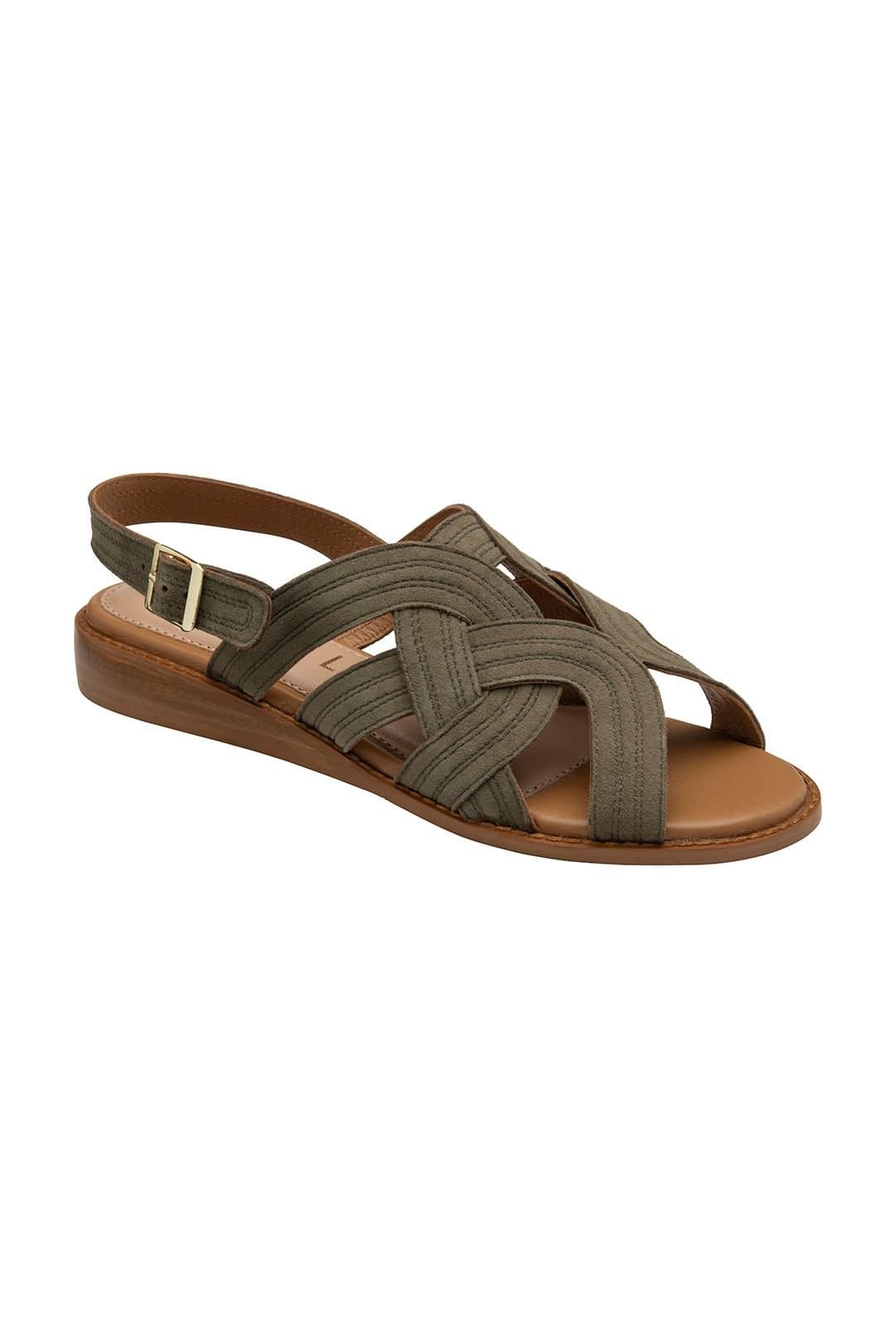 Ravel Ravel Women's 'Waren' Leather Ankle-Strap Sandals in Khaki