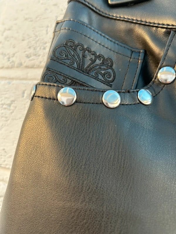 Never Fully Dressed Black Pleather Trousers Size 12