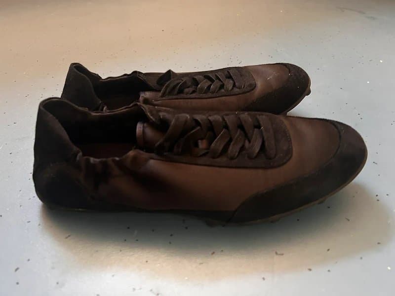 ASOS Design Black satin DvN style trainers size 7.5