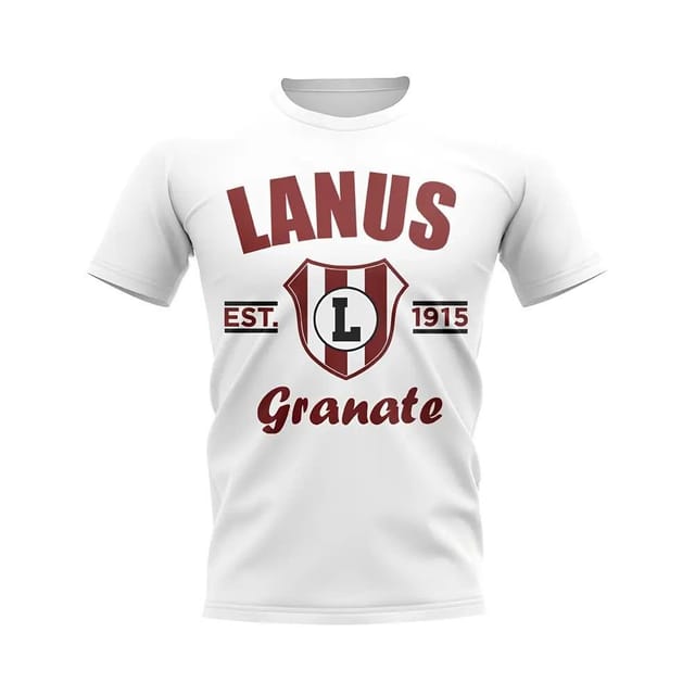 Lanus Lanus Men's Personalised Established Football T-Shirt in White - 2