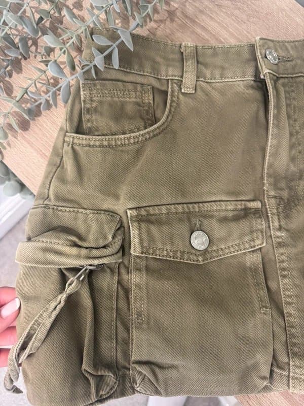 Bershka Khaki Cargo Skirt