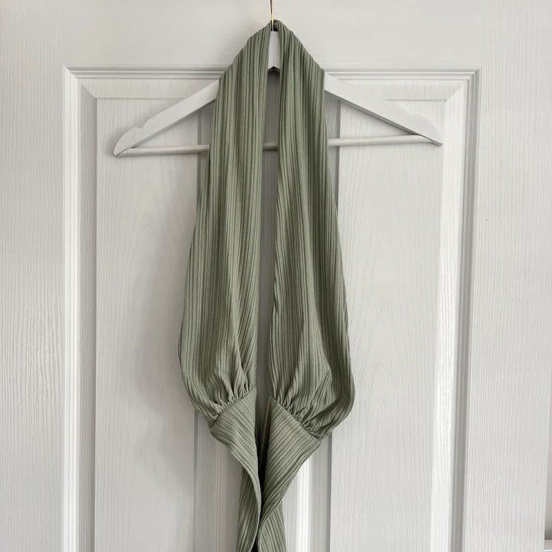 ASOS Asos Luxe sage green halter neck top