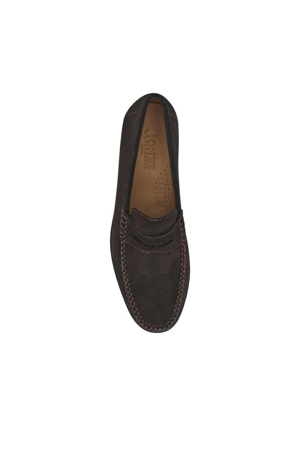 Jones Bootmaker Jones Bootmaker Men's Quennell Leather Penny Loafers in Dark Brown - 4