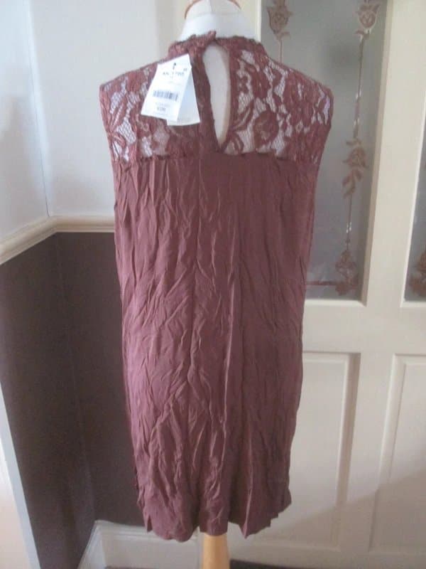 Next Next size 14 brown lace top Dress sleeveless long Top Brand new with tags