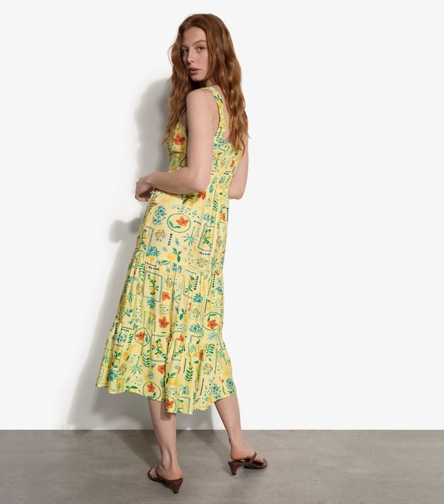 Apricot Women's Yellow Postcard Print Midi Dress Apricot New Look - 3