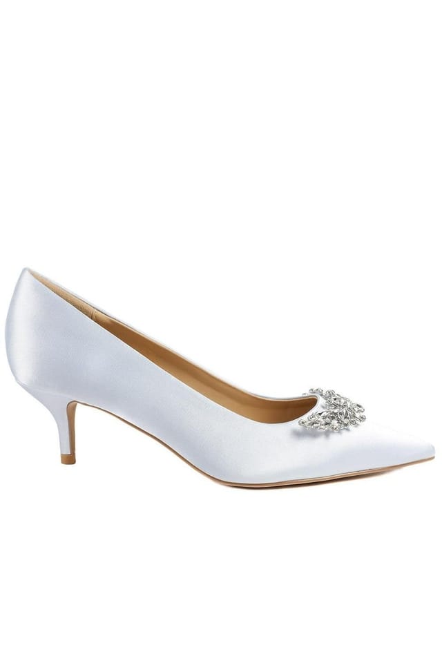 Jones Bootmaker Jones Bootmaker Women's Ysobel Jewelled Occasion Court Shoes in Pale Blue - 2
