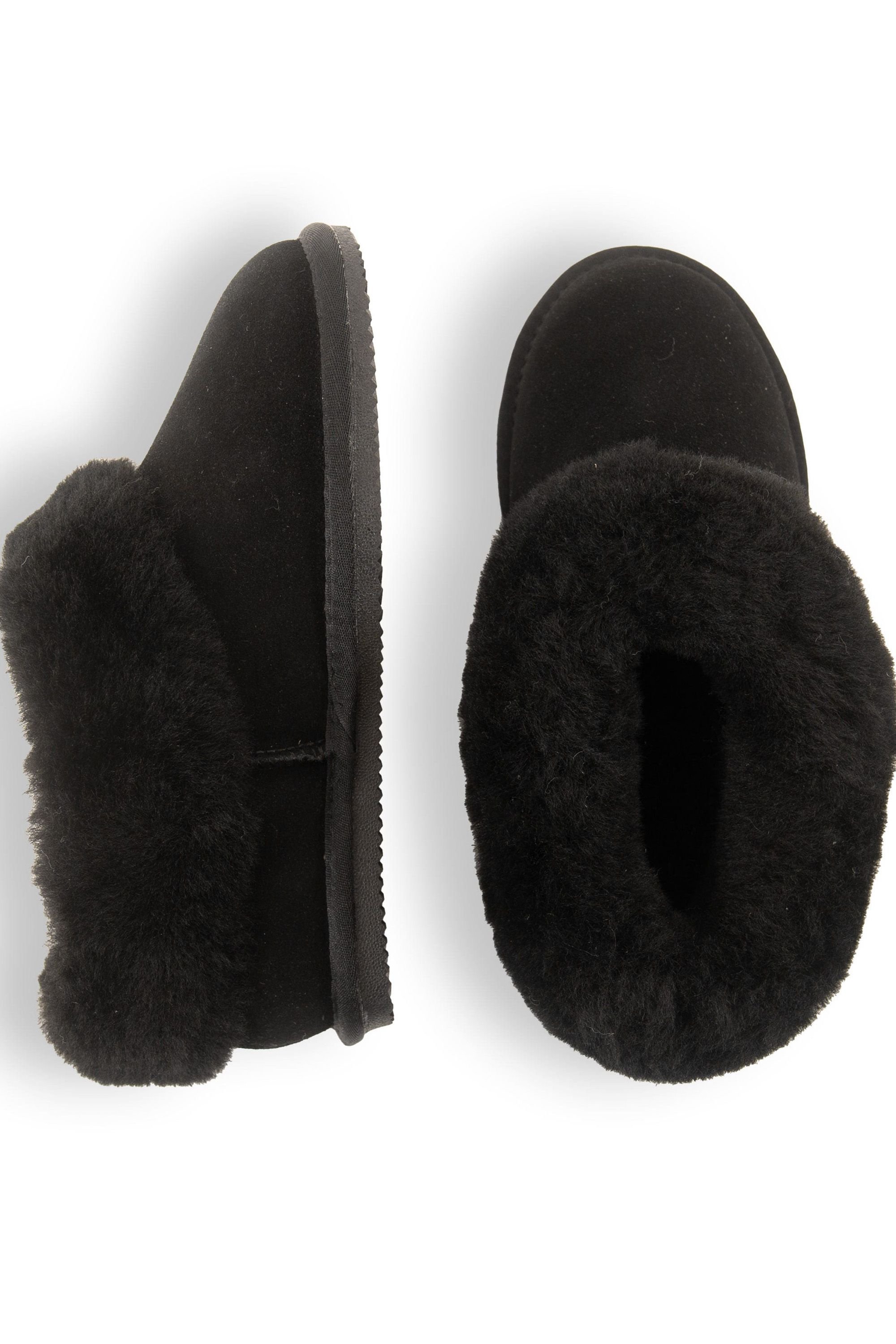 WoolOvers WoolOvers Women's Womens Short Sheepskin Slipper Boot in Black - 2