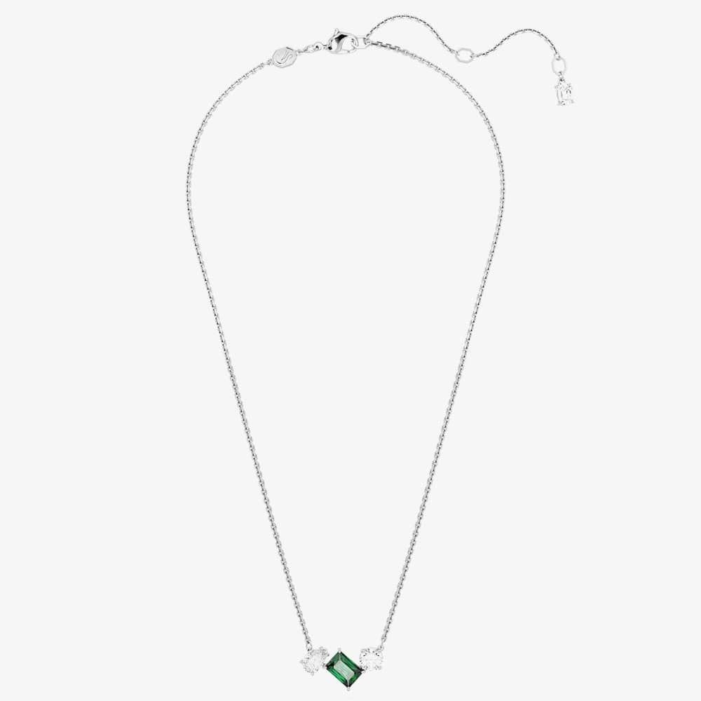 Swarovski Swarovski Women's Mesmera Green Mixed Cuts Rhodium Plated Necklace 5668278 - 2