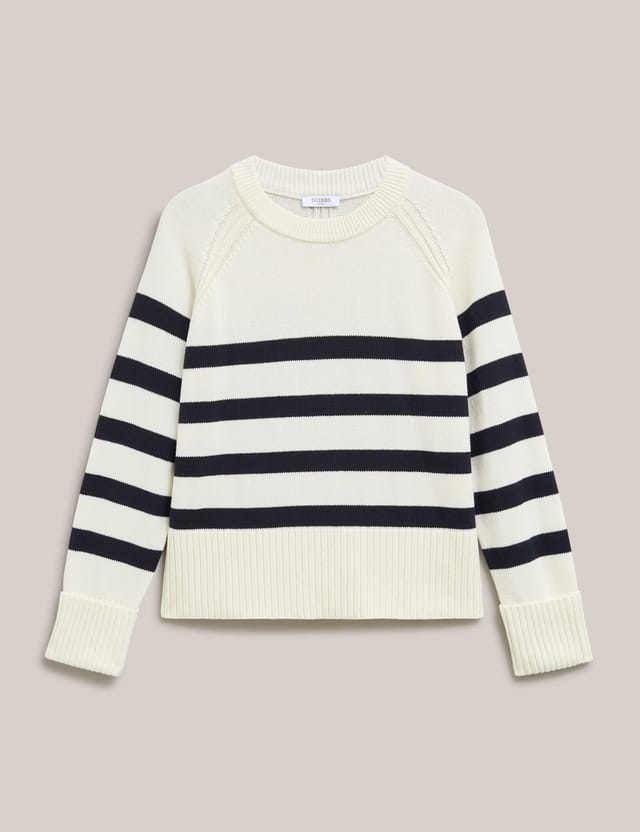 Hobbs London Hobbs London Women's Georgie Striped Sweater in Off-White - 2