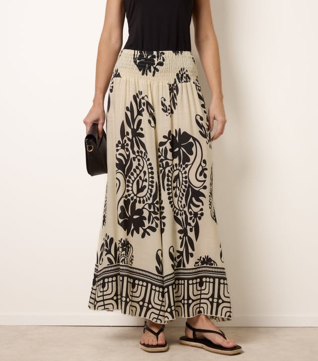 Blue Vanilla Women's Black Paisley Print Wide Leg Trousers Blue Vanilla New Look - 2