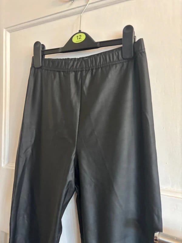 ASOS Design Black Wet Look Leggings Size 10