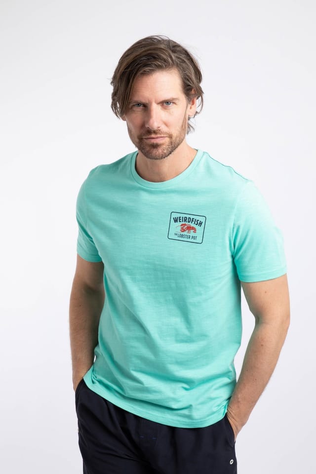 Weird Fish Weird Fish Men's Lobster Pot Graphic T-Shirt in Aqua - 3