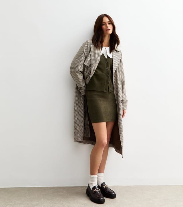 New Look Women's Dark Khaki Corduroy Tube Mini Skirt New Look - 3