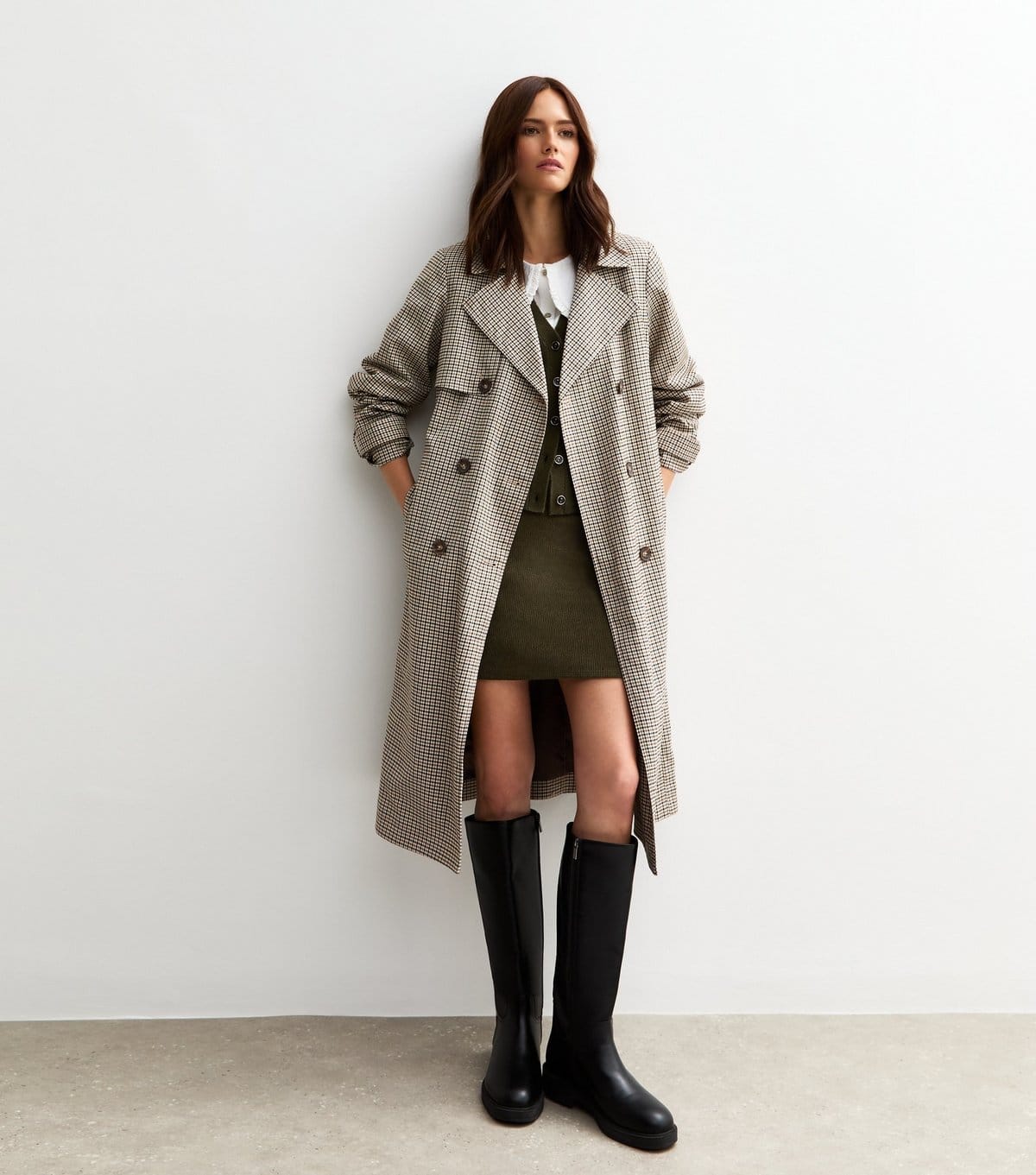 New Look Women's Dark Khaki Corduroy Tube Mini Skirt New Look - 4