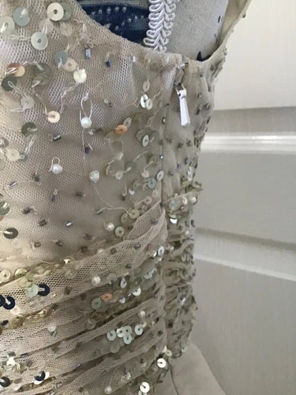 ASOS Champagne sequinned full length prom/ bridesmaid dress size 8