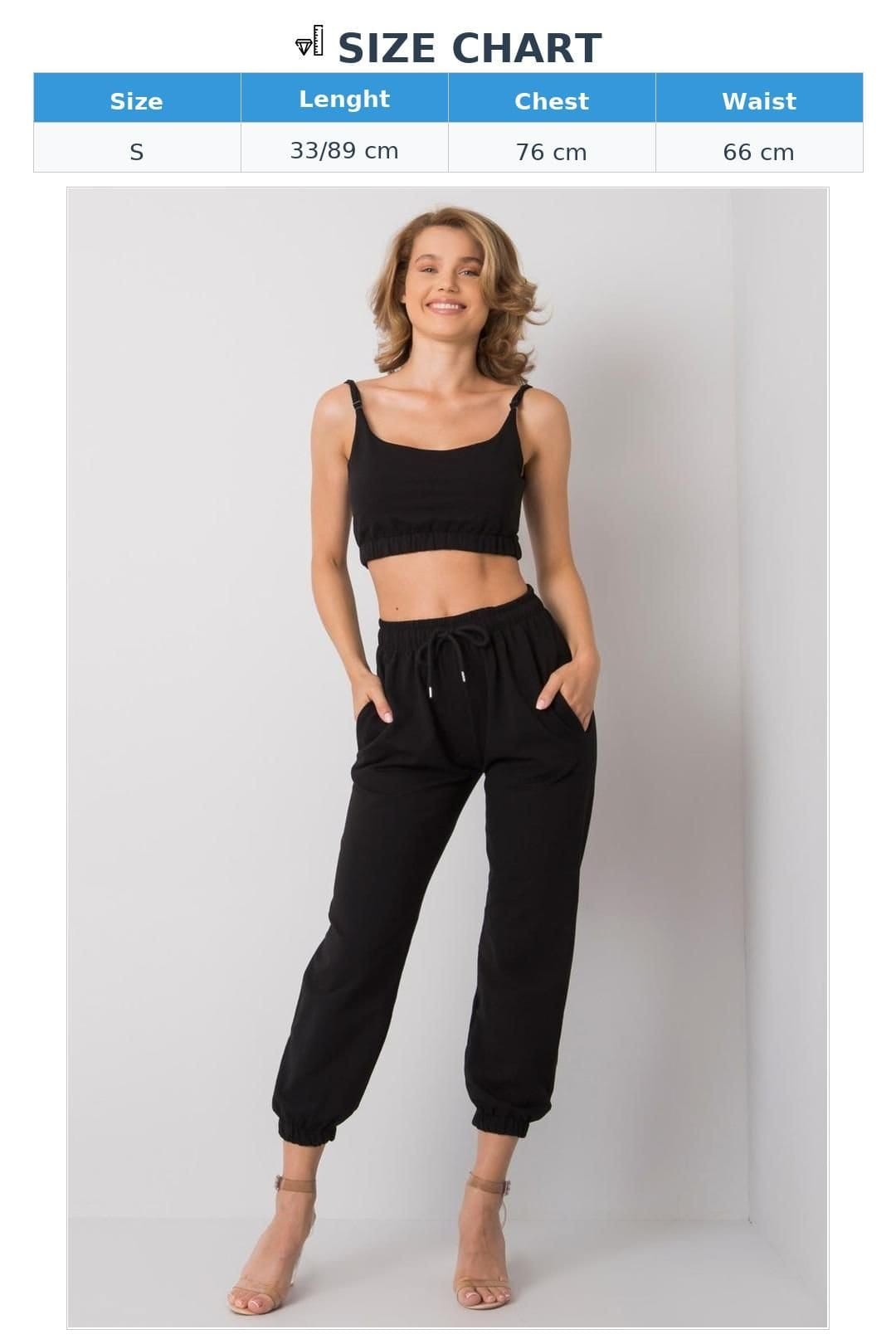 Love Lace Love Lace Women's Sportswear Set Adjustable Strap Top Sweatpants in Black - 4