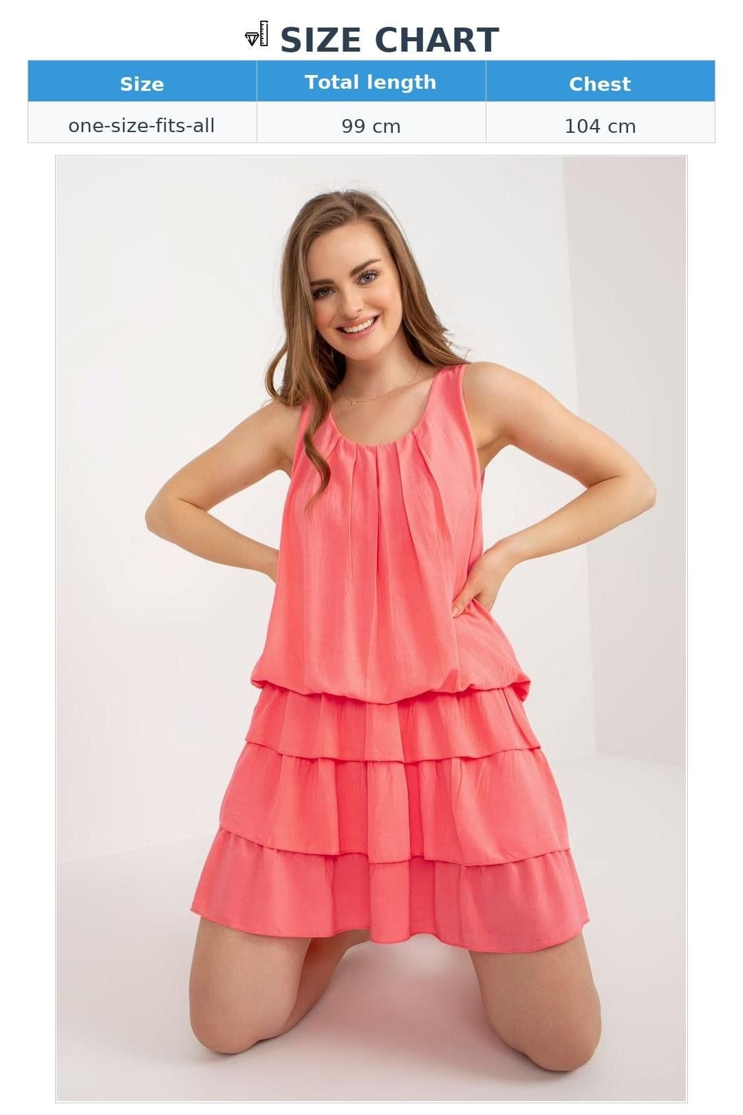 Love Lace Love Lace Women's Ochre Sleeveless Summer Ruffle Dress with Lining in Pink - 4
