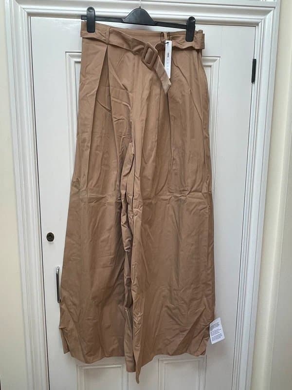ASOS ASOS Luxe- Beige wide leg trousers