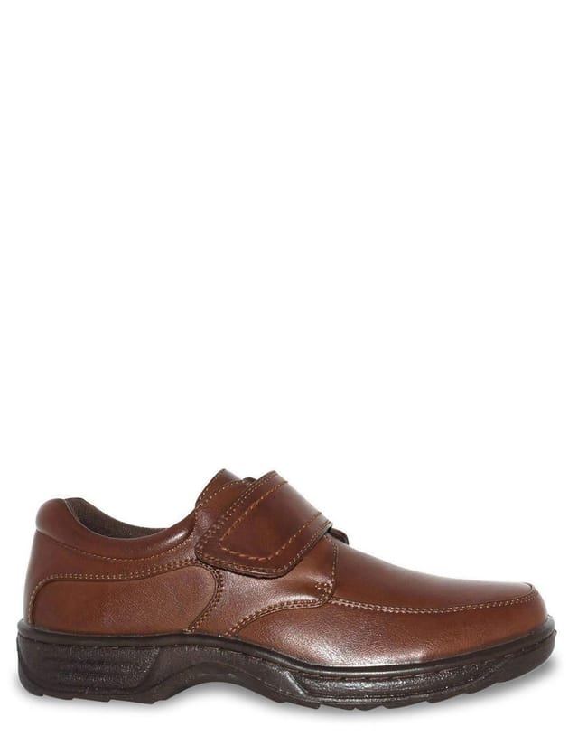Cushion Walk Cushion Walk Men's Touch Fasten Wide Fit Shoe With Gel Pad in Brown - 2