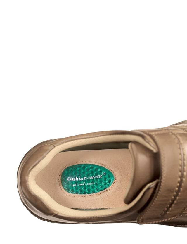 Cushion Walk Cushion Walk Men's Touch Fasten Wide Fit Shoe With Gel Pad in Brown - 3