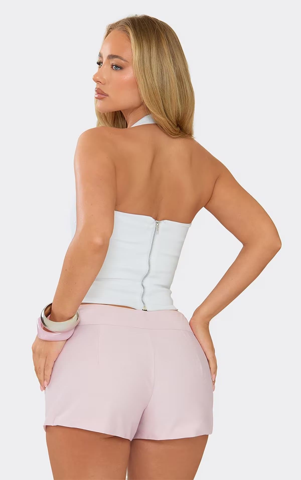EGO Mid Rise Structured Shorts In Pink, Women's Size UK 6
