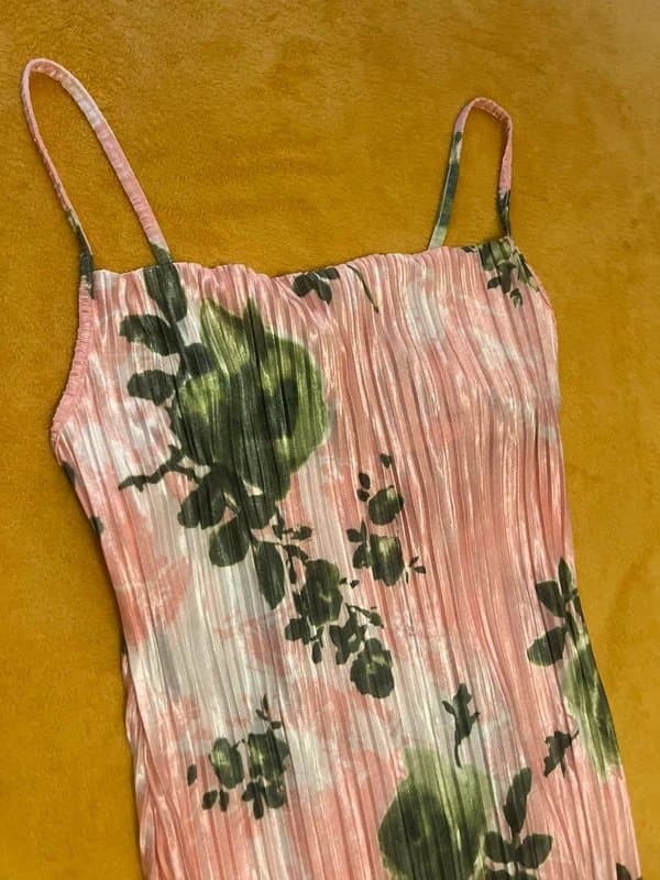 ASOS ASOS Plisse pink and green mini dress