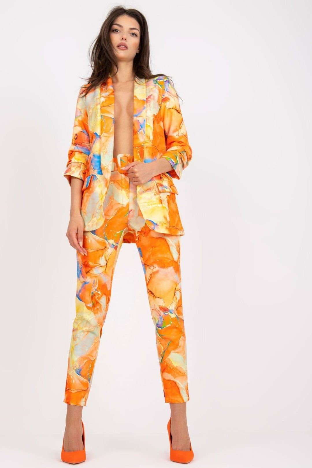 Love Lace Love Lace Women's Color Straight Jacket 3/4 in Orange