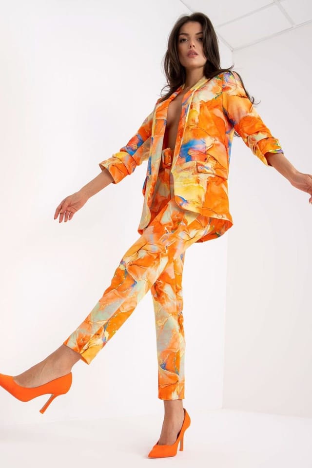 Love Lace Love Lace Women's Color Straight Jacket 3/4 in Orange - 2