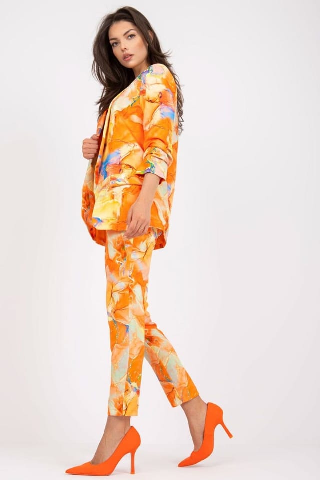 Love Lace Love Lace Women's Color Straight Jacket 3/4 in Orange - 3