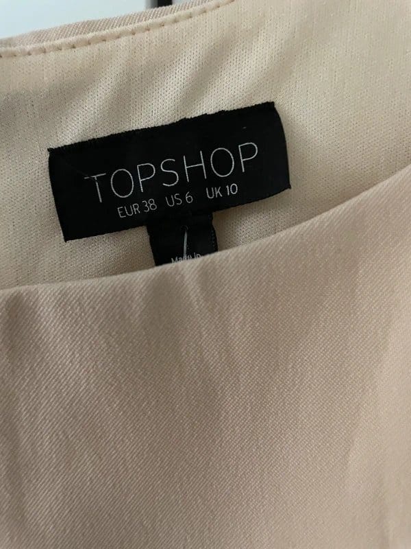 Topshop Beige Ruched Crop Top Size 10