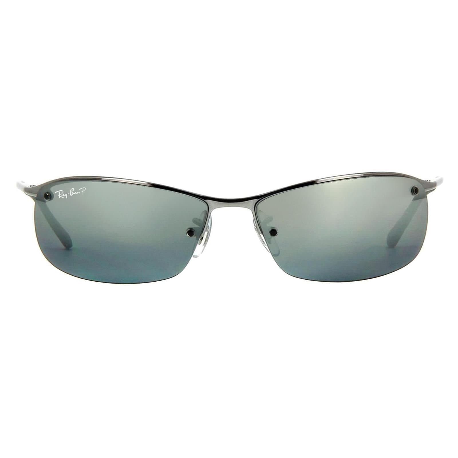 Ray-Ban Ray-Ban Men's Wrap Gunmetal Silver Mirror Sunglasses in Grey