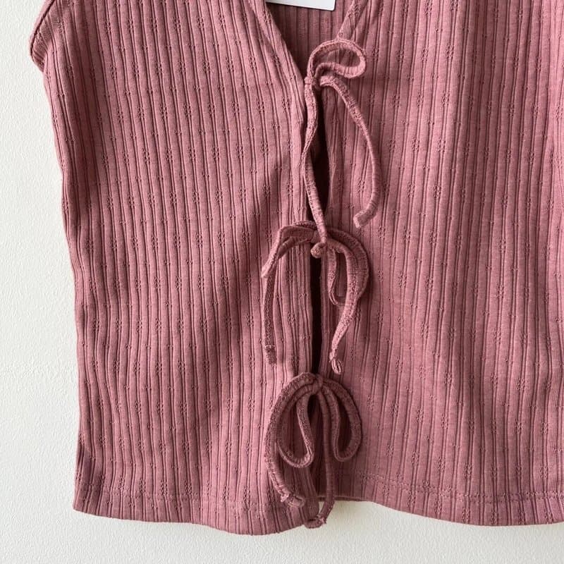 New Look New look - tie front vest - size 6 - pink