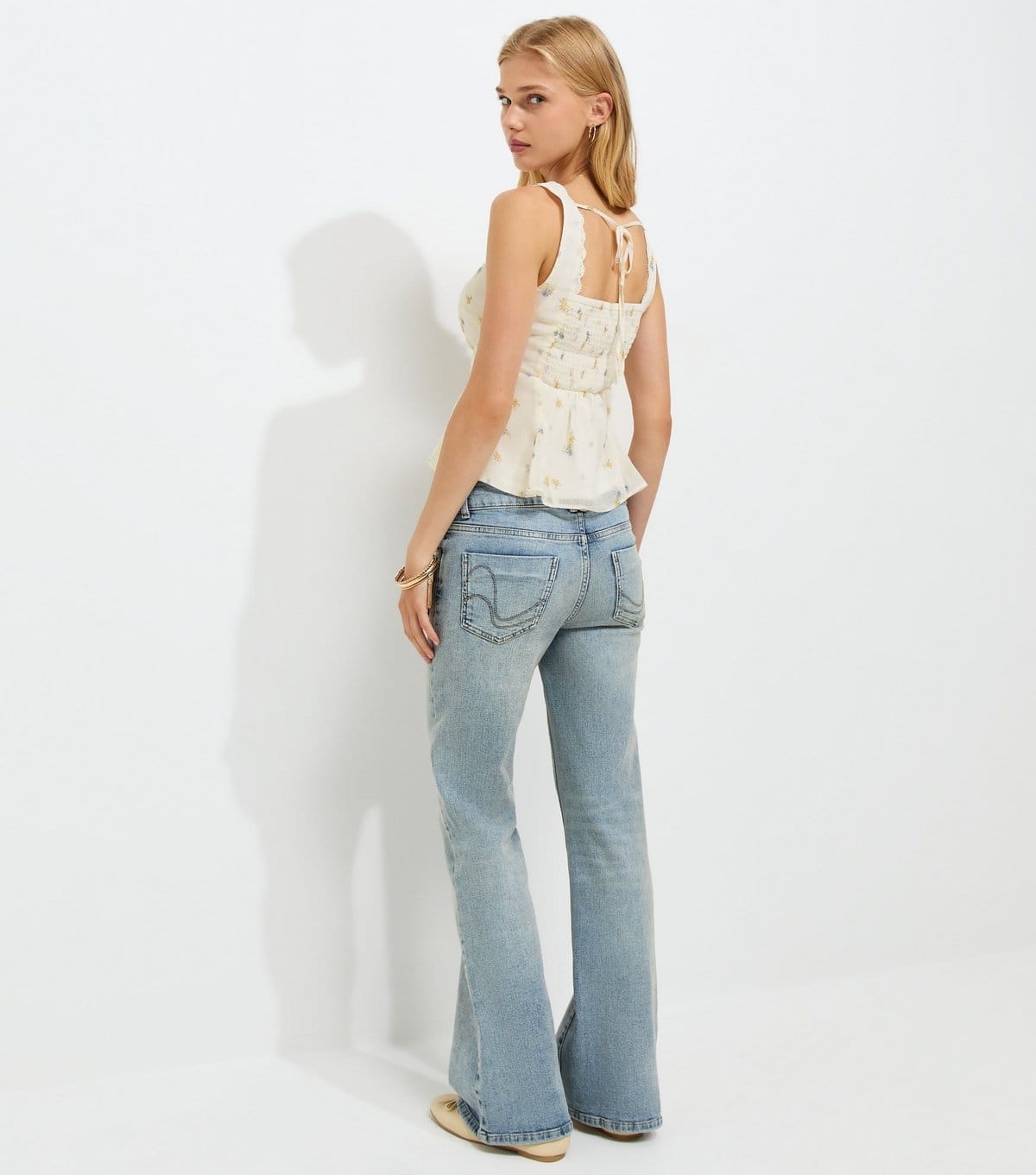 New Look Women's Cream Floral Chiffon Shell Top New Look - 4