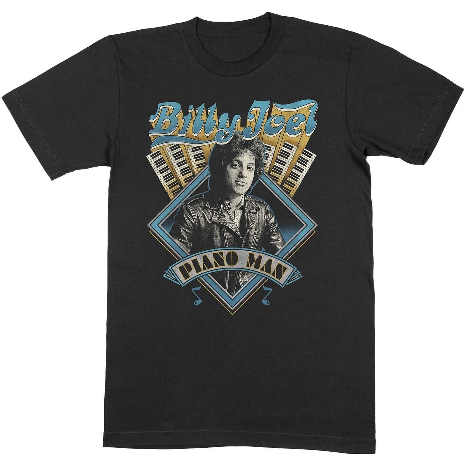 Billy Joel Billy Joel Men's Piano Man T-Shirt in Black