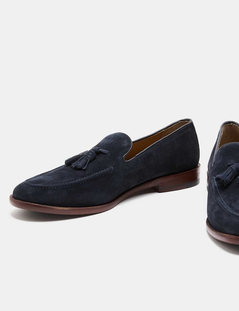 Marks & Spencer M&S Suede Tassel Loafers Dark Navy - 1