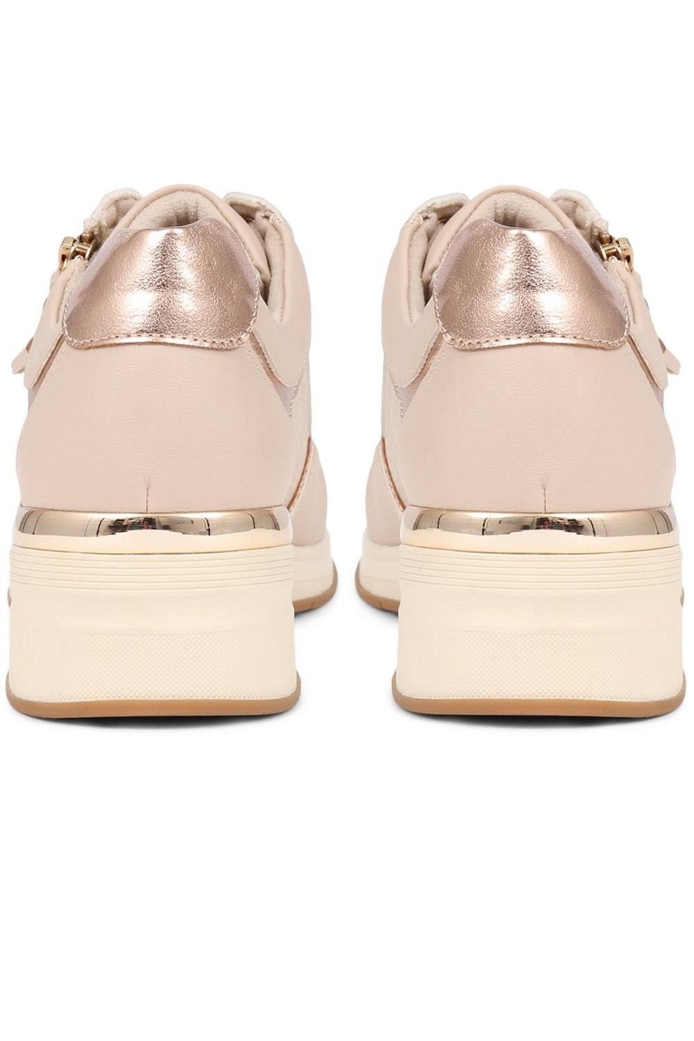 Bellissimo Bellissimo Women's Metallic Accent Wedge Trainers in Beige - 3
