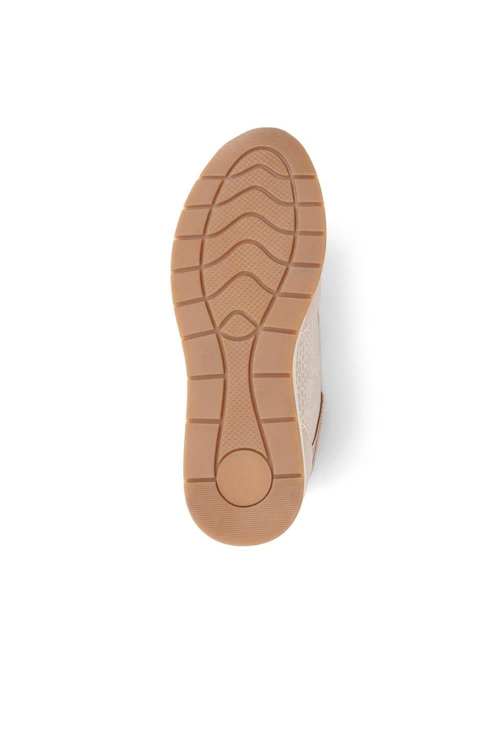 Bellissimo Bellissimo Women's Metallic Accent Wedge Trainers in Beige - 4