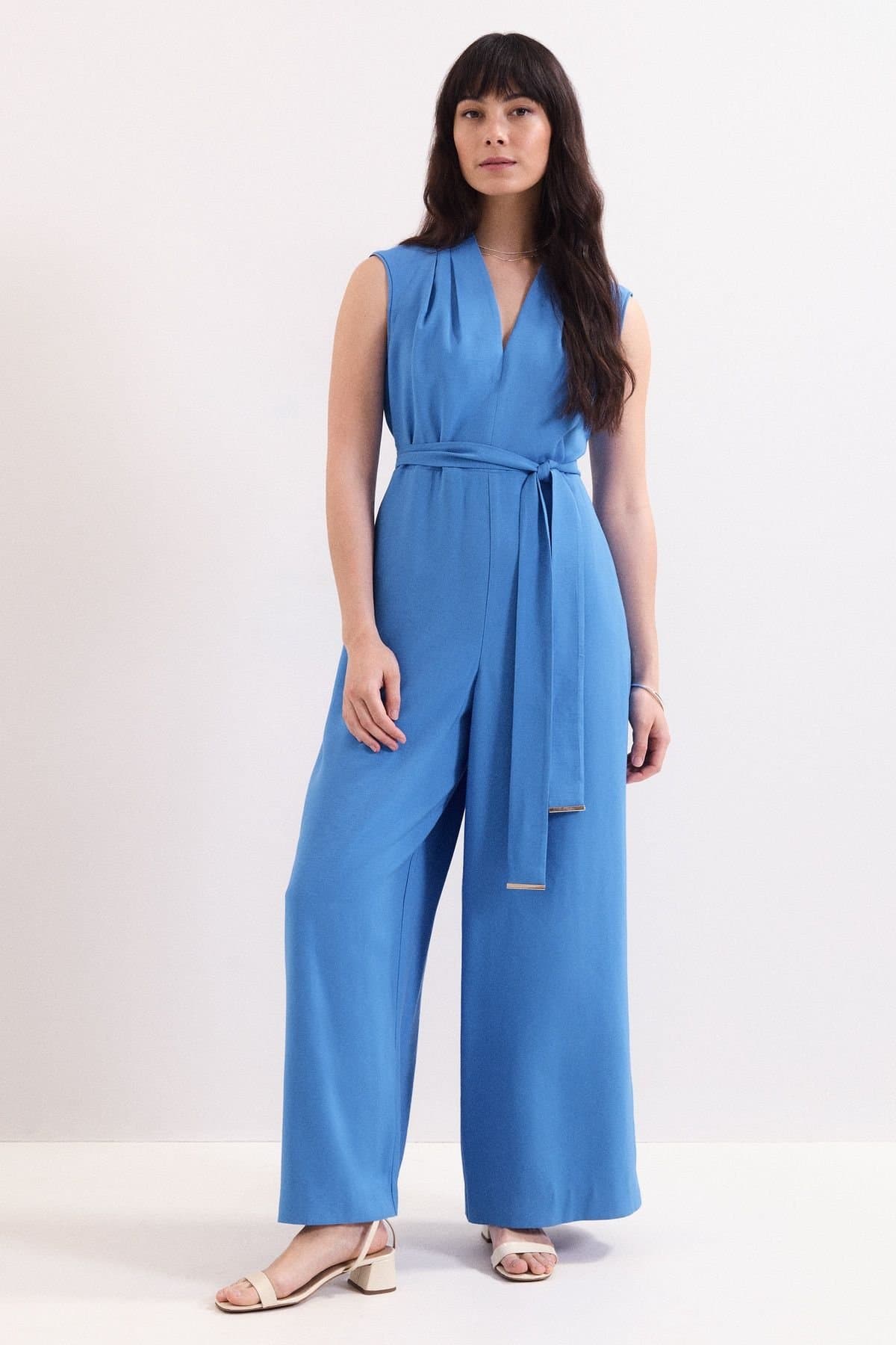 Phase Eight Phase Eight Women's Marta V-Neck Jumpsuit in Bright Blue