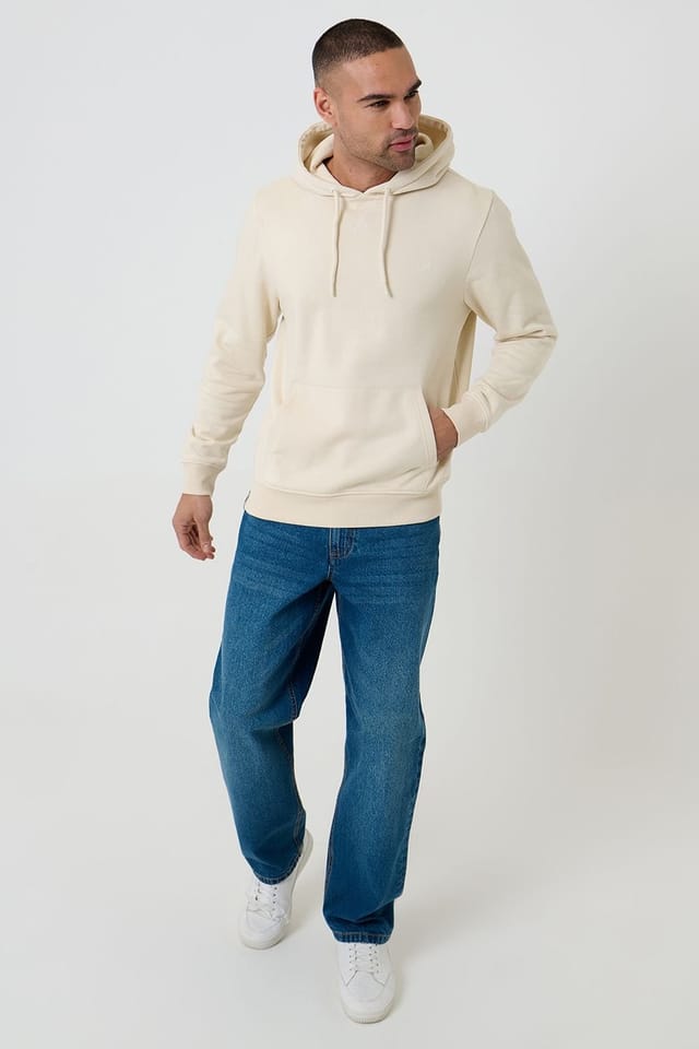 Threadbare Threadbare Men's Cotton Blend Pullover Hoody in Light Beige - 3