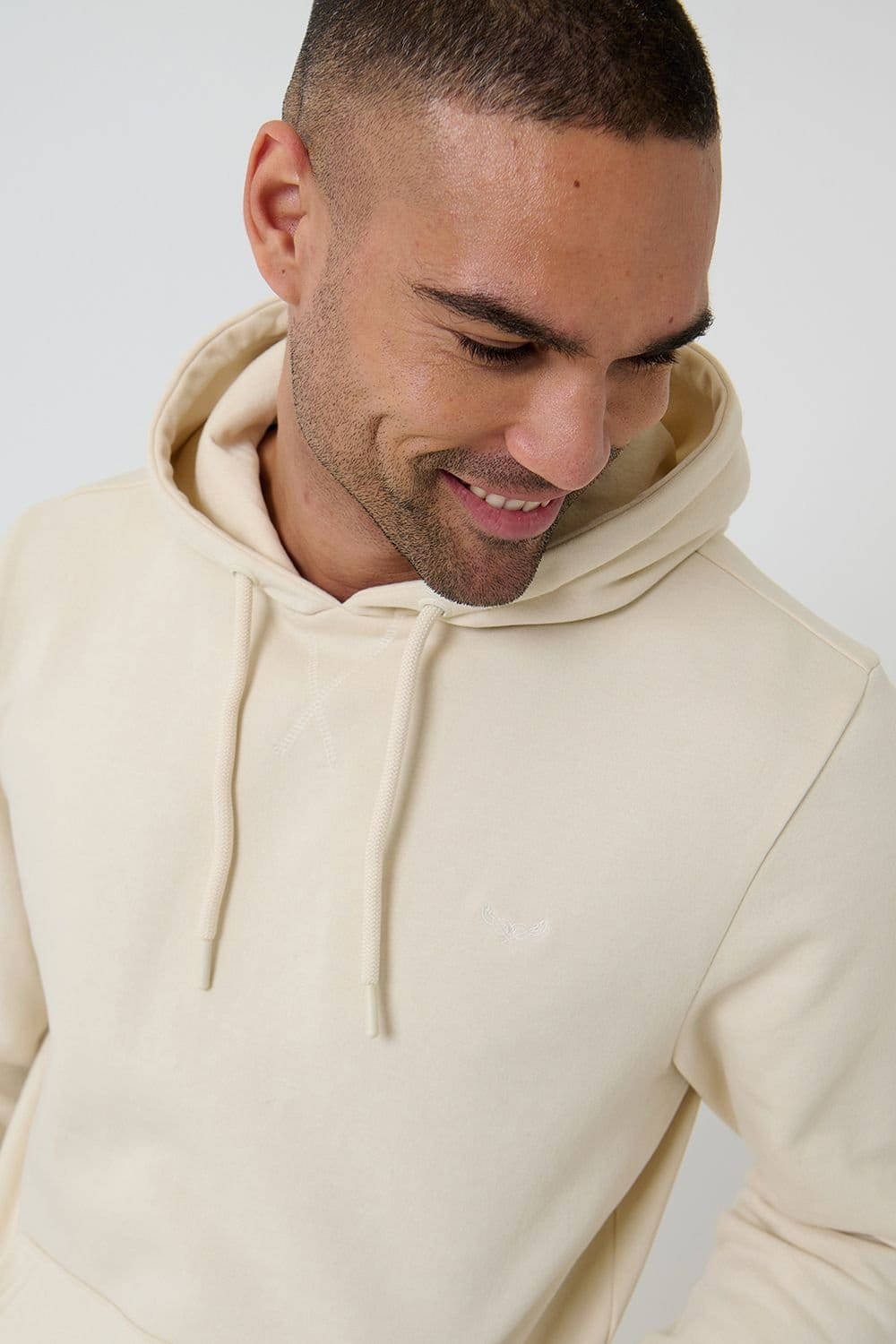 Threadbare Threadbare Men's Cotton Blend Pullover Hoody in Light Beige - 4