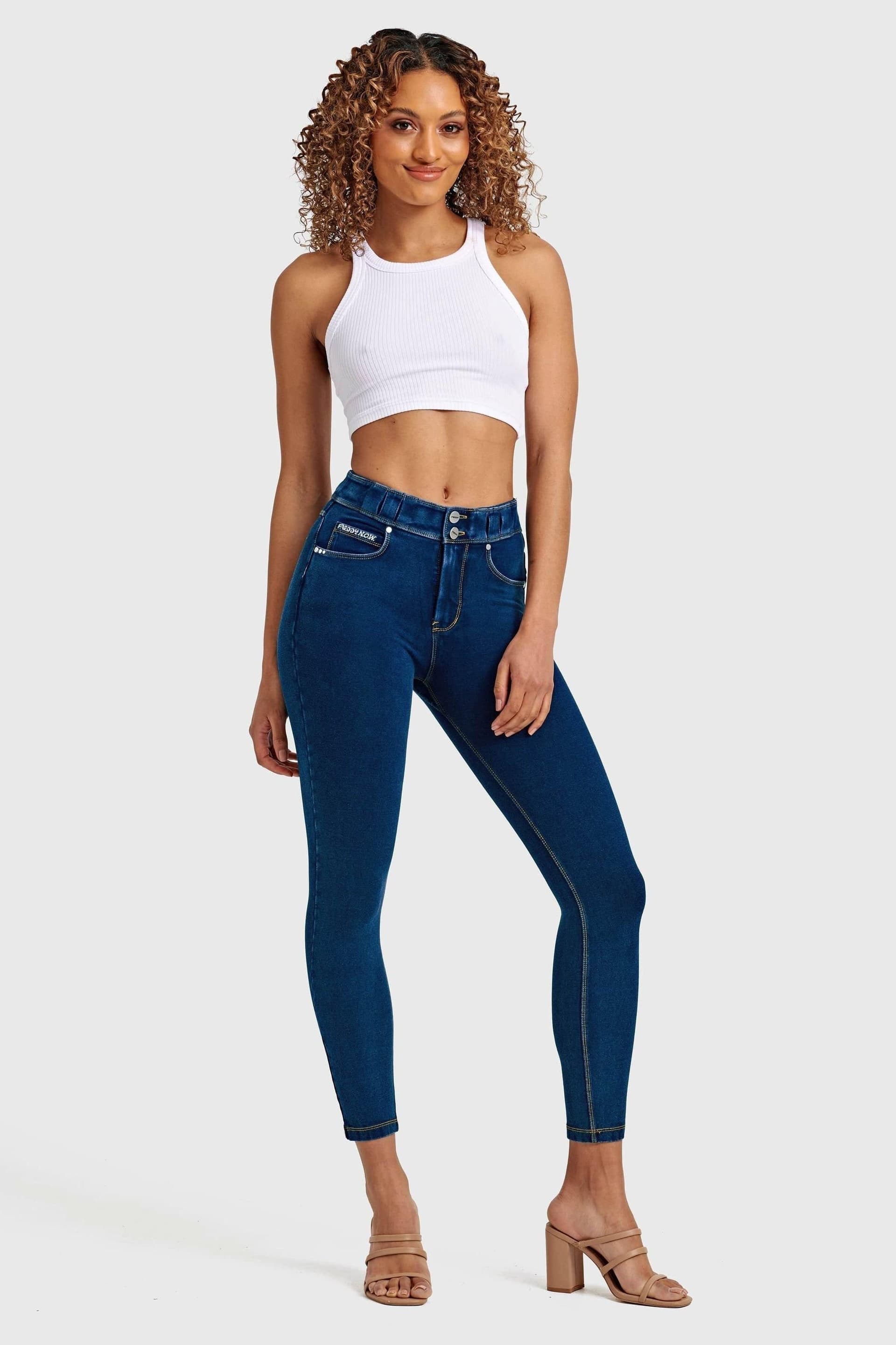 Freddy Freddy Women's N.O.W Denim High Waisted 7/8 Length Jeans in Dark Indigo