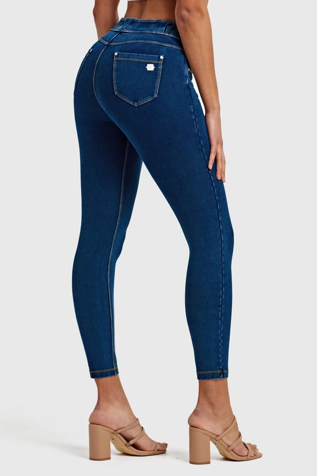 Freddy Freddy Women's N.O.W Denim High Waisted 7/8 Length Jeans in Dark Indigo - 3